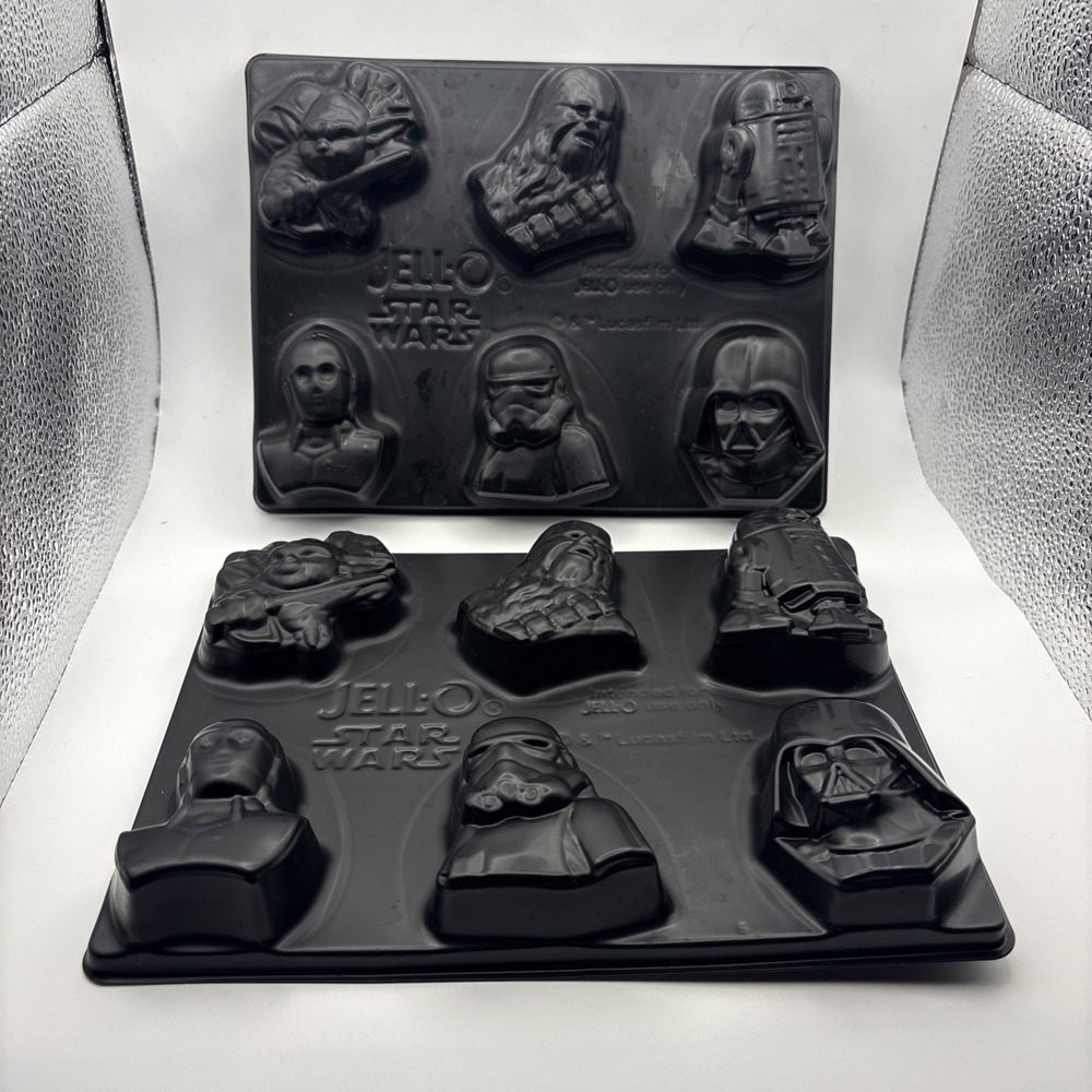Star Wars Jell-O Character Mold Trays Lot of 2 Vintage Plastic Dessert